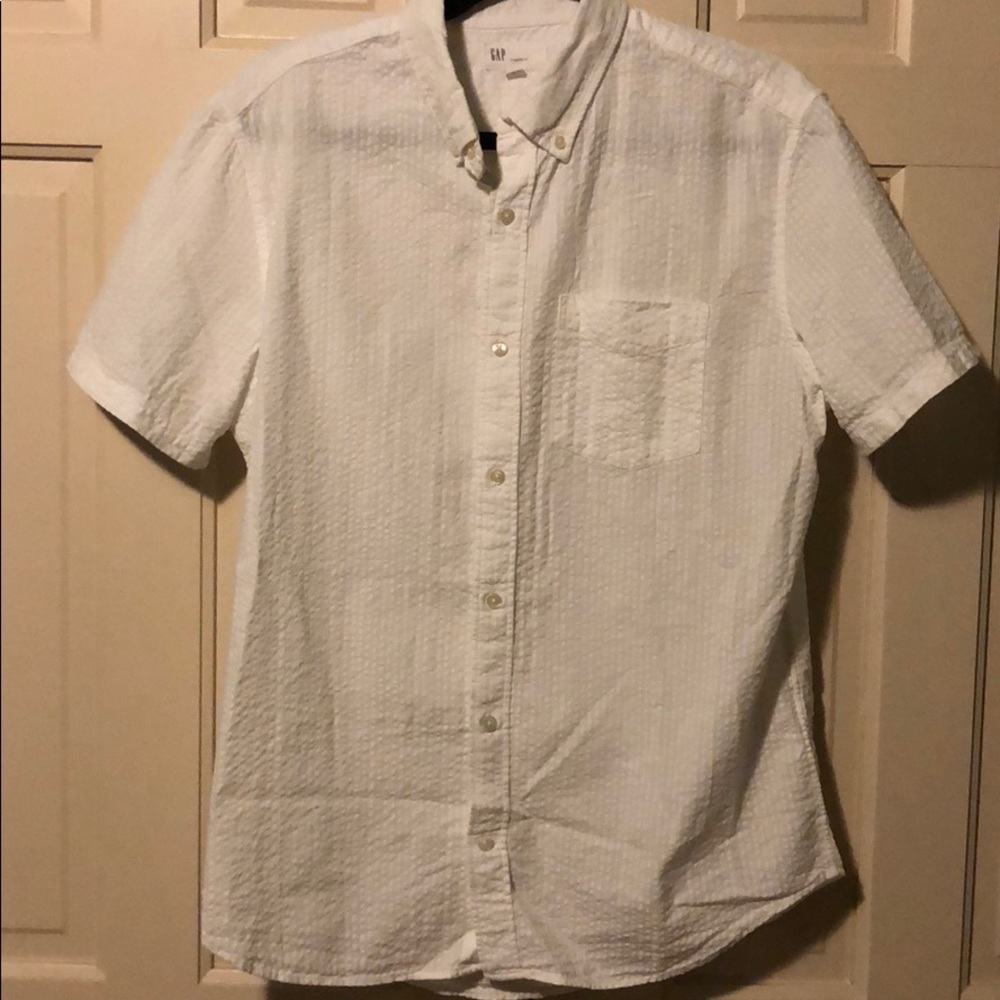 Short Sleeve Seersucker Print Shirt - Picture 2 of 5
